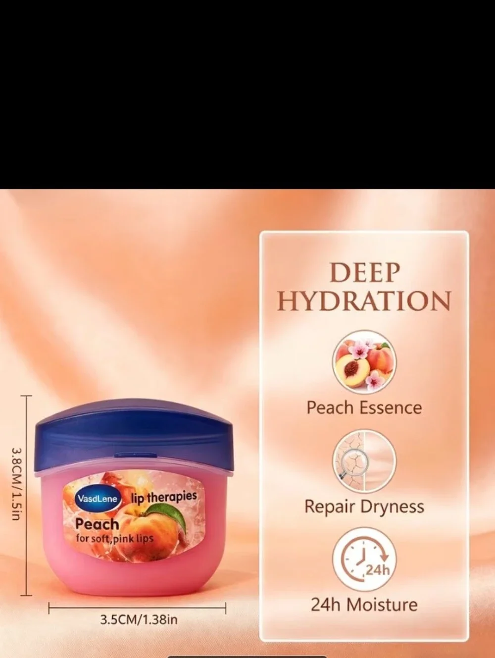 Brand New Vaseline Peach Lip Therapy Balm - 3 Bottles